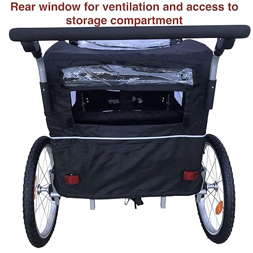 Booyah Strollers Double Child Baby Bike Bicycle Trailer, Jogger, Stroller with Suspension (Green) - Jamouz