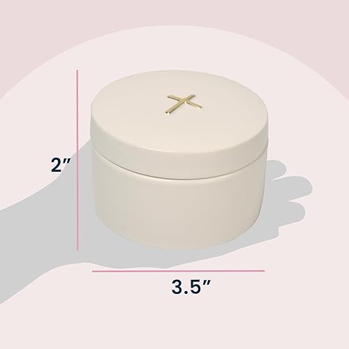 Sweet Treasures Gift – Baptism Gifts for Boys, First Rosary with Ceramic Keepsake Box and Card, Catholic Communion Gift, Christening and Baby Shower Rosary Beads, Blue - Jamouz