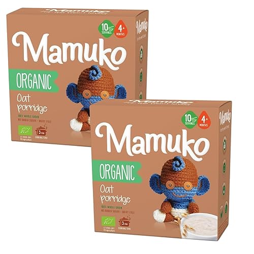 MAMUKO Baby Porridge - Healthy porridge with Oat Flavored & High Fiber - GMO-Free Oatmeal for Infants 3-6 Months - Organic Oatmeal for Healthy Growth & Development - 2 Pack (200g &10 Serving) - Jamouz