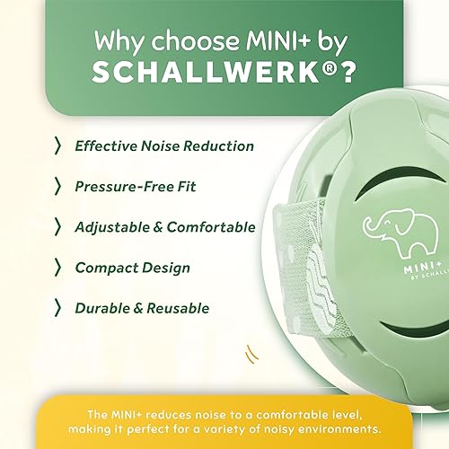 Schallwerk ® Mini+ Baby Ear Muffs – Noise Protection for Babies, Infants, Toddlers – CE & ANSI Certified Headphones - Jamouz