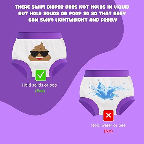 BIG ELEPHANT 6Pcs Baby Swim Diaper, Waterproof Reusable Swimming Diapers for Boys, Soft Breathable Swim Wear - Jamouz