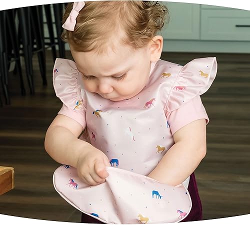 Tiny Twinkle Mess Proof Baby Bib - Waterproof Toddler and Baby Apron Bib - Machine Washable - PFAS and BPA Free - Jamouz