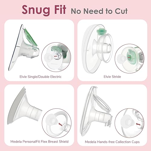 Maymom Flange Inserts 19 mm for Medela, Spectra 24 mm Shields/Flanges, Momcozy/Willow Wearable Cup. Compatible with Medela Freestyle, Harmony to Reduce 24mm Nipple Tunnel Down to 19 mm; 2pc/Each - Jamouz