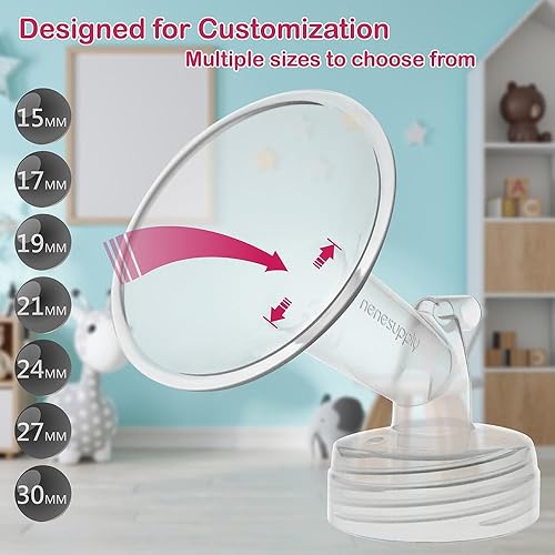 Nenesupply 2pc 17mm Flanges Compatible with Spectra S1 Spectra S2 Synergy Gold Breastpumps Replacement to Spectra Pump Parts and Spectra Flange Replace Spectra S2 Parts and Spectra 17mm - Jamouz