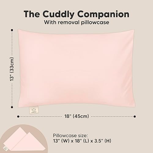 Toddler Pillow with Pillowcase - 13x18 My Little Cuddly Pillow, Viscose Derived From Bamboo Nursery Toddler Pillows for Sleeping,Kids Pillow,Small Travel Pillows,Mini Toddler Bed Pillow (Meadow) - Jamouz