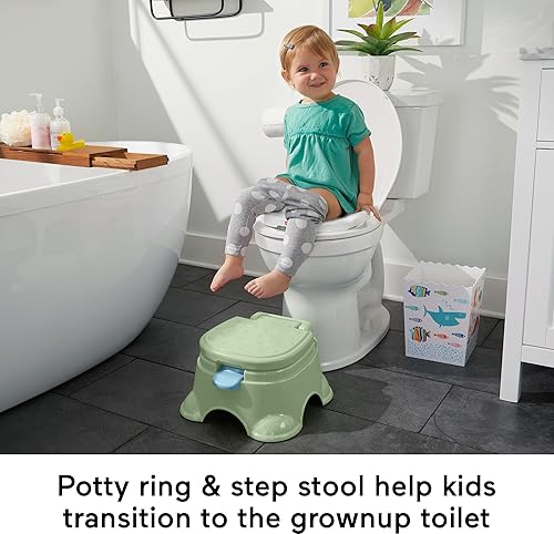 Fisher-Price Toddler Toilet Learn-to-Flush Potty Training Seat with Lights Sounds Phrases and Removable Potty Ring - Jamouz