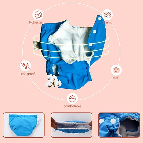 IIjnUhb Swim Diapers Baby Reusable 2 Pack,Washable Pants for 0-3 Years Boys Girls Swimming Lesson Shower Gifts - Jamouz