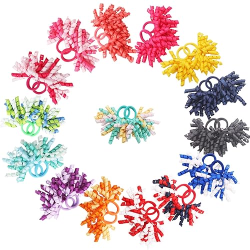 40Pcs Baby Girls 3.5'' Boutique Grosgrain Ribbon Hair Bows Elastic Hair Ties Ponytail Holder Hair Bands in Pairs for Girls Toddlers Kids Children Teens - Jamouz