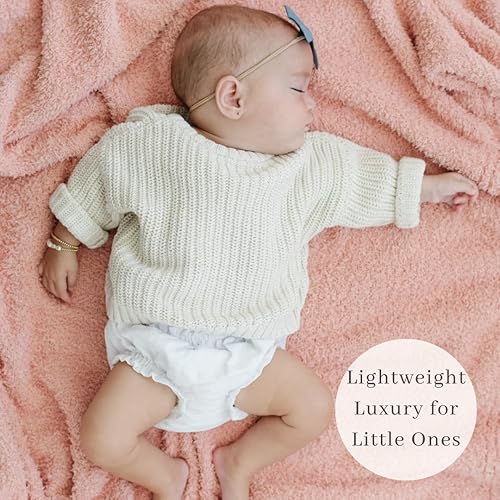 SARANONI Bamboni Luxury Baby Blanket | Plush Blanket for Infant Boys & Girls | Receiving Blanket 30” x 40” | Sky Blue - Jamouz