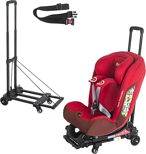 AKOZLIN Travel Airport Toddler Cart for Car Seat (Only fit for car Seats with ISOFIX Interface) Adjustable Belt Trolley Dolly - Jamouz