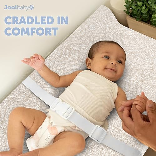 Jool Baby Soft Changing Pad + Washable Cover, Non-Slip - Fits Standard Changing Tables & Dressers (Gray) - Jamouz