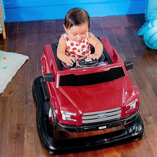 Bright Starts Ford F-150 4-in-1 Agate Black Baby Activity Center & Push Walker with Removable Interactive Steering Wheel-Toy, 6 Months and up - Jamouz