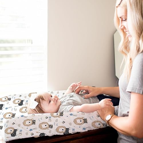 Stretchy Changing Pad Covers for Boys Girls,2 Pack Jersey Knit,Elephant & Whale - Jamouz