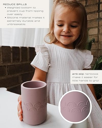 Hippypotamus Toddler Plates with Suction - 100% Food-Grade Silicone Baby Plates - Microwave & Dishwasher Safe - BPA Free - Set of 3 (Sage/Blush/Nude) - Jamouz