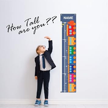 Personalized Kids Canvas Growth Chart, Height Chart, Growth Chart Banner, Train - Jamouz