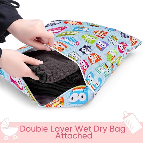 Damero 5-Layer Reusable Diapers Baby Inserts, 12PCS Cloth Diaper Inserts with an Extra Storage Bag - Jamouz