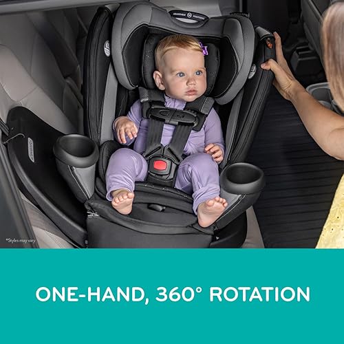 Evenflo Convertible Car Seat w/ 360 Degree Rotation & 3 Modes, Revolve360, Revere Gray - Jamouz