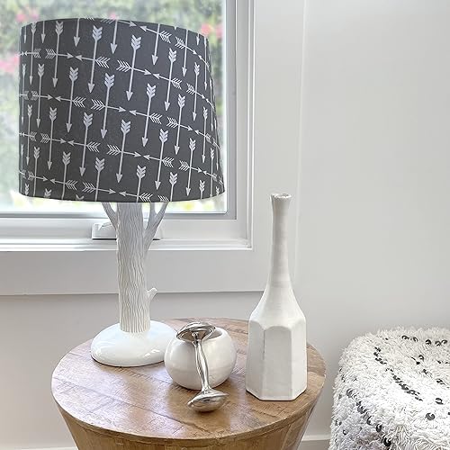 Levtex Baby - Trail Mix Table Lamp and Shade - White Tree with Grey Shade Lamp - Nursery Accessories - Measurements: 16 in. high and 8 in. Diameter - Jamouz