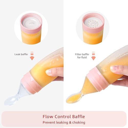 Termichy Baby Food Dispensing Spoon: Squeeze Feeder Dispenser for Baby - Self Feeding Bottle Spoon - Jamouz