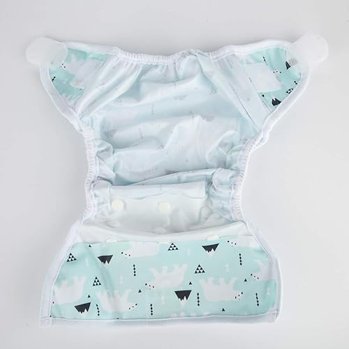 Baby Cloth Diaper Cover Nappy Hook and Loop Double Gusset 6.6lbs to 33lbs (Rabbits Wolves) - Jamouz