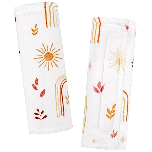 TANOFAR Baby Car Seat Strap Pads, Soft Carseat Straps Covers, Car Seat Straps Shoulder Pads for Girls, Seat Belt Cover Pad for Kids, Suitable for Baby Car Seat, Pushchair, Stroller, Rainbow - Jamouz