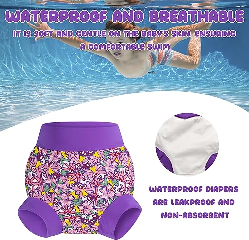 BIG ELEPHANT 6Pcs Baby Swim Diaper, Waterproof Reusable Swimming Diapers for Boys, Soft Breathable Swim Wear - Jamouz