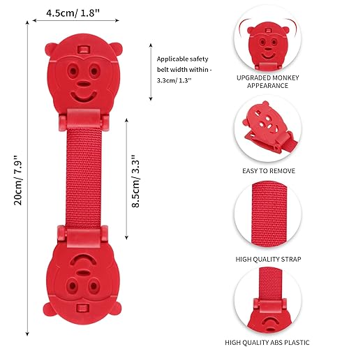Anti Escape Baby Harness Chest Clip, Prevent Children/Kids Taking Their Arms Out of Child High Chairs/Strollers/Baby Reins, Red(2 Pack) - Jamouz