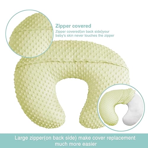 OWLOWLA Minky Nursing Cover, Breastfeeding Pillow Slipcover Fits Nursing Pillow for Baby Boy Girl(Baby Blue) - Jamouz