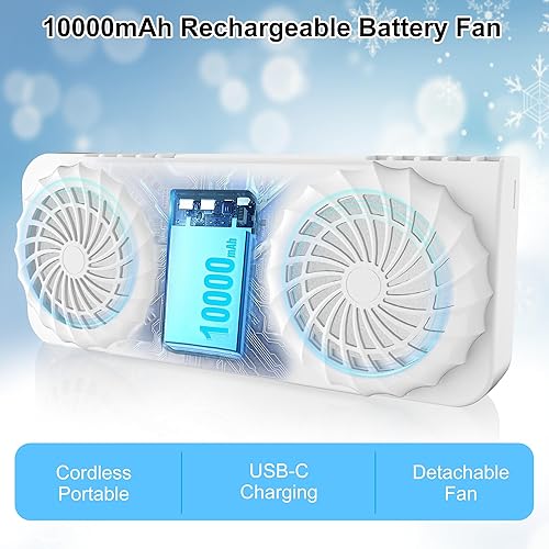 Stroller Cooling Pad with 2 Fans, 10000 mAh Battery Powered Cooling Cushion, 3 Speeds Breathable Cooling Pad Liners for Stroller Dining Chair - Jamouz