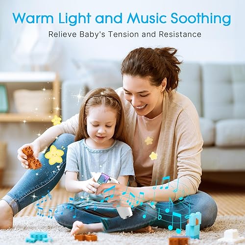 Electric Nasal Aspirator for Toddler with 5 Levels, Automatic Baby Nose Sucker with 3 Tips, Self-Cleaning, Music and Light Function, Blue - Jamouz