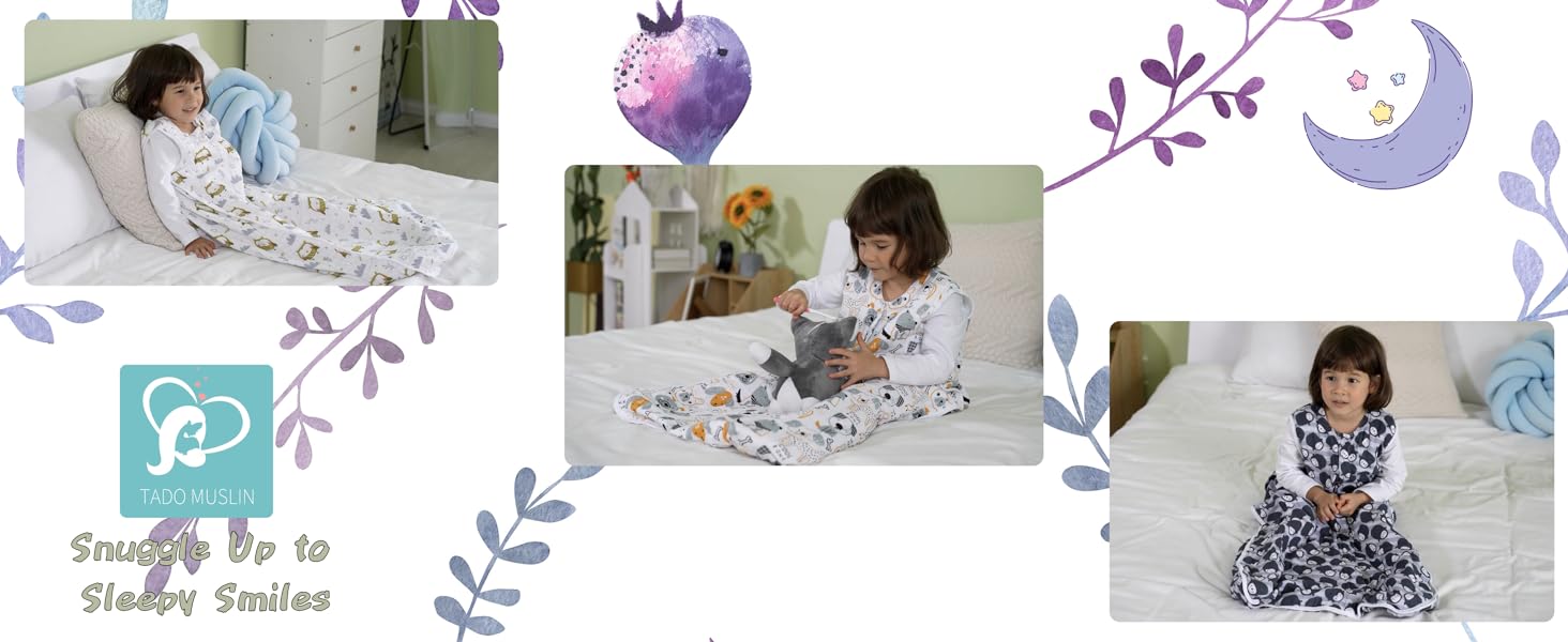 muslin cotton sleeping sack for toddler 0.5 tog