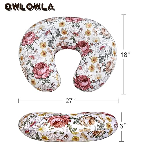 OWLOWLA Minky Nursing Cover, Breastfeeding Pillow Slipcover Fits Nursing Pillow for Baby Boy Girl(Baby Blue) - Jamouz