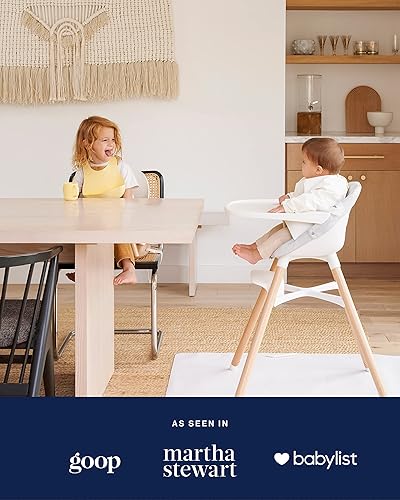 Lalo The Chair Convertible 3-in-1 High Chair - Wooden High Chair for Babies & Toddlers, Baby High Chair with Dishwasher Safe Tray, Adjustable Footrest, Coconut - Jamouz