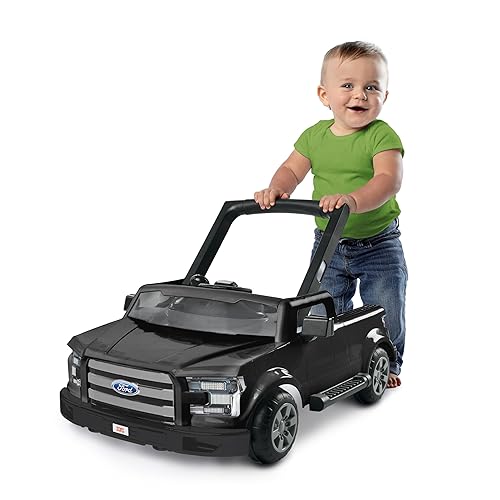 Bright Starts Ford F-150 4-in-1 Agate Black Baby Activity Center & Push Walker with Removable Interactive Steering Wheel-Toy, 6 Months and up - Jamouz
