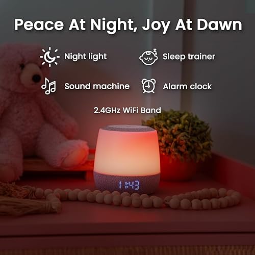 Babysense Dreamer 2.0 Baby Sound Machine with Night Light | 2nd Gen | 28 Soothing Sounds | Toddler Sleep Trainer | App-Controlled White Noise Machine | Sleep Timer | 2.4GHz WiFi | US Only - Jamouz