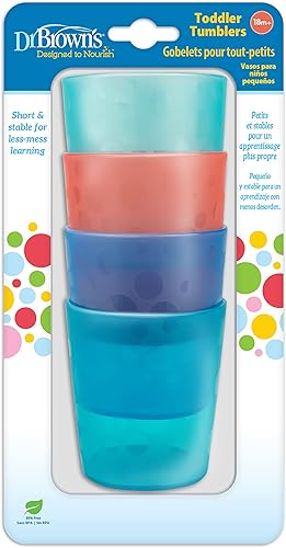 Dr. Brown's Stackable Tumbler Cups for Toddlers, BPA Free - 4-Pack - Jamouz