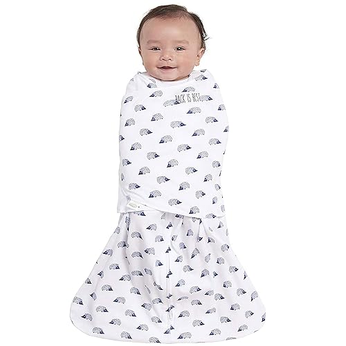 HALO 100% Cotton Sleepsack Swaddle, 3-Way Adjustable Wearable Blanket, TOG 1.5, Baby Blue, Newborn, 0-3 Months - Jamouz