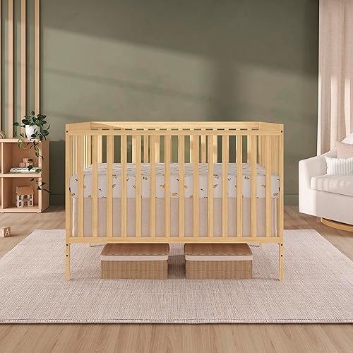 Synergy 5-In-1 Convertible Crib In White, made of New Zealand Pine wood, JPMA & Greenguard Gold Certified, features 3 mattress height settings - Jamouz
