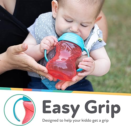 Nuby Clik-It Soft Spout No-Spill Training Sippy Cup with Handles - (3-Pack) 10 Oz - 4+ Months - Neutral - Jamouz