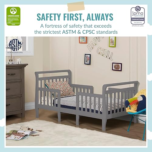 Emma 3-In-1 Convertible Toddler Bed In Fuschia Pink, Converts To Two Chairs And-Table, Low To Floor Design, JPMA Certified, Non-Toxic Finishes, Safety Rails - Jamouz