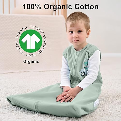 Yoofoss Baby Sleep Sack 6-12 Months Wearable Blanket for Babies 100% Cotton 2-Way Zipper TOG 0.5 Toddler Sleeping Sack 3 Pack, Soft Lightweight Sleep Sacks - Jamouz