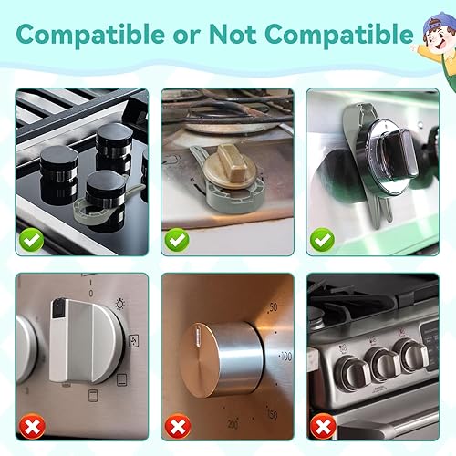 Gas Stove Knob Locks Protecting Kids and Pets; Oven Knob Covers for Child Safety (5 Pack,Black) - Jamouz