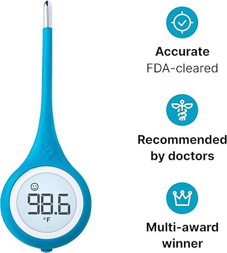 Kinsa Smart,Fever, Digital Medical Baby, Kid and Adult Termometro - Accurate, Fast, FDA Cleared Thermometer for Oral, Armpit or Rectal Temperature Reading - QuickCare - Jamouz