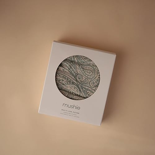 mushie Baby Car Seat Canopy Cover | Breathable & Stretchy Multi Use Cover for Breastfeeding, Nursing, High Chair, Shopping Cart, Strollers (Fog) - Jamouz