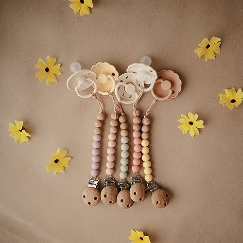 mushie 100% Silicone Baby Pacifier Clip BPA Free | Eva (Mauve) - Jamouz