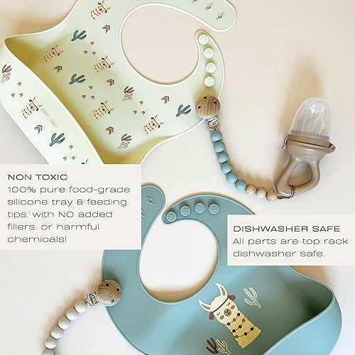 Hippypotamus Baby Food Feeder & Freezer Tray - Silicone Fruit Feeder - Pacifier Teething Toys - 2 Extra Pouches - Set of 2 - Jamouz