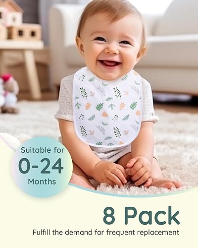 Lilian&Gema Baby Bibs 8 Pack Baby Drool Bibs for Unisex Boys Girls,Soft Cotton Bibs for Teething and Drooling Newborn - Jamouz