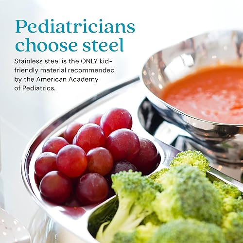 Ahimsa Stainless Steel Bowls for Kids - Pediatrician Designed, 12oz Toddler Bowl, Non Toxic Stainless Steel Snack Bowls Set, Non Plastic Kids Bowl, Dishwasher Safe (Set of 4 Classic) - Jamouz