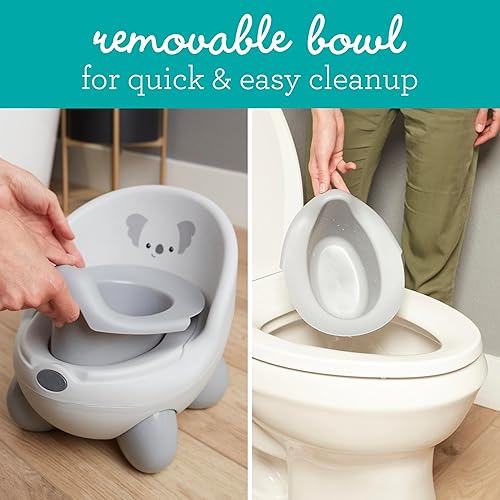 Infantino Potty Pals Potty Seat - Potty Training Toilet, Removable Bowl with Splashguard, Slip Resistant Feet, Gray Koala - Jamouz