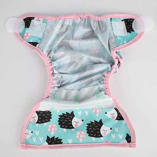 Baby Cloth Diaper Cover Nappy Hook and Loop Double Gusset 6.6lbs to 33lbs (Rabbits Wolves) - Jamouz